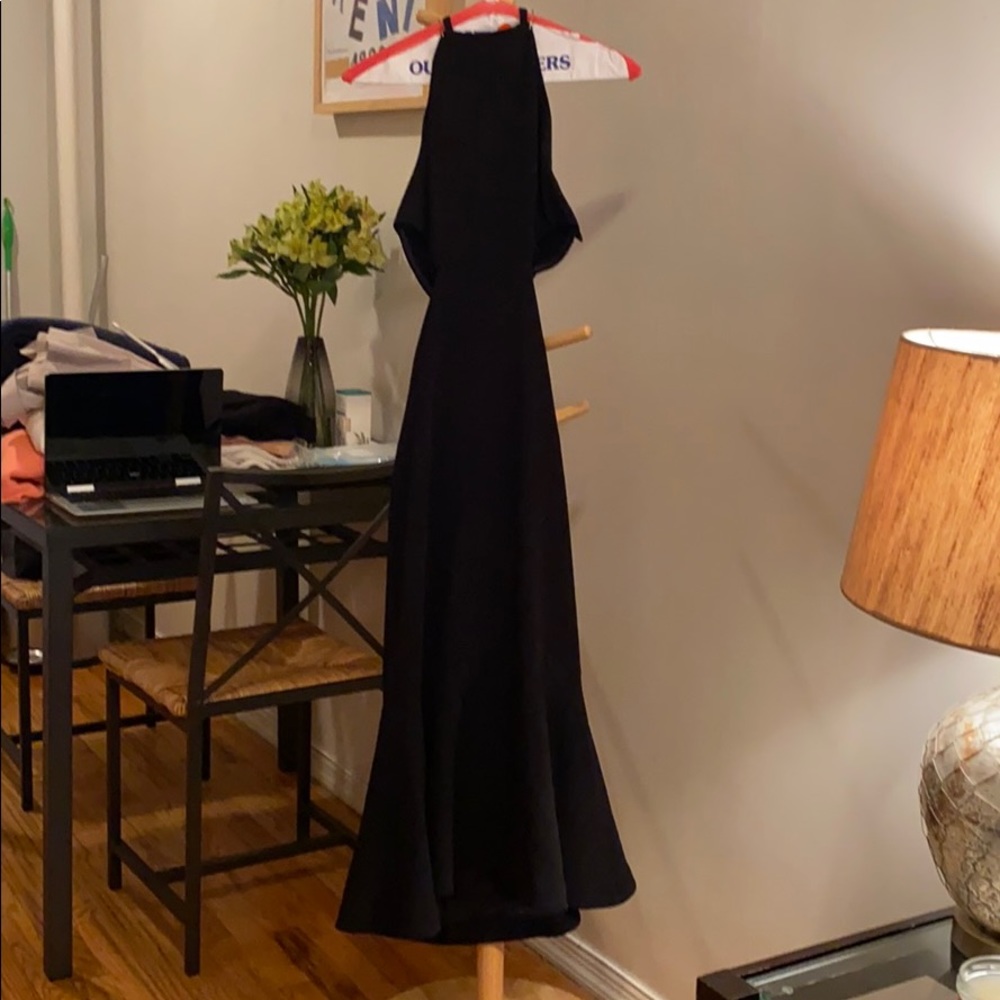 Black tie event gown.